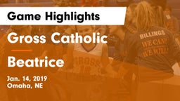 Gross Catholic  vs Beatrice  Game Highlights - Jan. 14, 2019