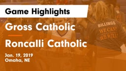 Gross Catholic  vs Roncalli Catholic  Game Highlights - Jan. 19, 2019
