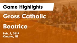 Gross Catholic  vs Beatrice  Game Highlights - Feb. 2, 2019