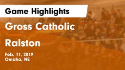 Gross Catholic  vs Ralston  Game Highlights - Feb. 11, 2019