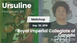 Matchup: Ursuline  vs. Royal Imperial Collegiate of Canada 2016