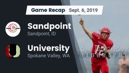 Recap: Sandpoint  vs. University  2019