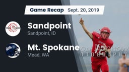 Recap: Sandpoint  vs. Mt. Spokane 2019