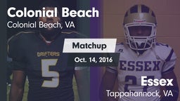 Matchup: Colonial Beach High  vs. Essex  2016