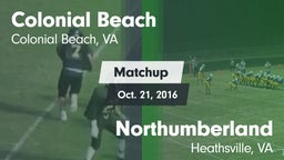 Matchup: Colonial Beach High  vs. Northumberland  2016