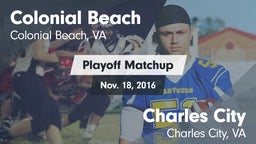 Matchup: Colonial Beach High  vs. Charles City  2016