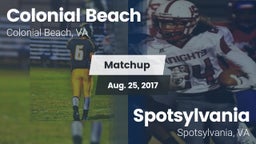 Matchup: Colonial Beach High  vs. Spotsylvania  2017