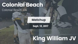 Matchup: Colonial Beach High  vs. King William JV 2017