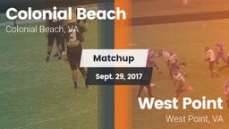 Matchup: Colonial Beach High  vs. West Point  2017