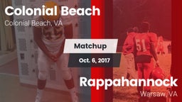 Matchup: Colonial Beach High  vs. Rappahannock  2017