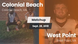 Matchup: Colonial Beach High  vs. West Point  2018