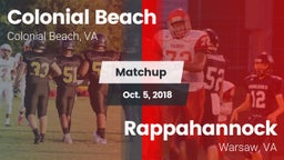Matchup: Colonial Beach High  vs. Rappahannock  2018