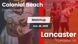 Matchup: Colonial Beach High  vs. Lancaster  2018