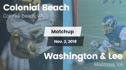 Matchup: Colonial Beach High  vs. Washington & Lee  2018