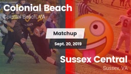 Matchup: Colonial Beach High  vs. Sussex Central  2019
