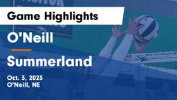 O'Neill  vs Summerland  Game Highlights - Oct. 3, 2023