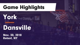 York  vs Dansville  Game Highlights - Nov. 30, 2018