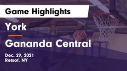 York  vs Gananda Central  Game Highlights - Dec. 29, 2021