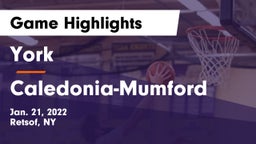 York  vs Caledonia-Mumford Game Highlights - Jan. 21, 2022