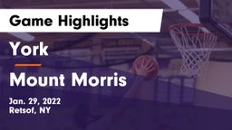 York  vs Mount Morris  Game Highlights - Jan. 29, 2022