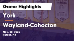 York  vs Wayland-Cohocton  Game Highlights - Nov. 28, 2023