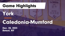 York  vs Caledonia-Mumford  Game Highlights - Dec. 28, 2023