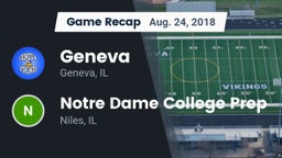 Recap: Geneva  vs. Notre Dame College Prep 2018