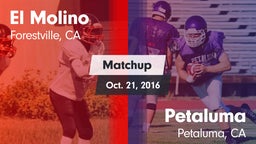Matchup: El Molino High Schoo vs. Petaluma  2016