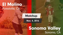 Matchup: El Molino High Schoo vs. Sonoma Valley  2016