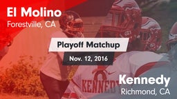 Matchup: El Molino High Schoo vs. Kennedy  2016