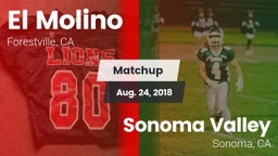 Matchup: El Molino High Schoo vs. Sonoma Valley  2018