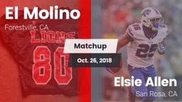 Matchup: El Molino High Schoo vs. Elsie Allen  2018