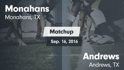 Matchup: Monahans  vs. Andrews  2016