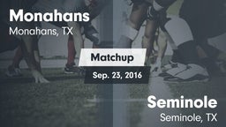Matchup: Monahans  vs. Seminole  2016