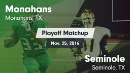 Matchup: Monahans  vs. Seminole  2016