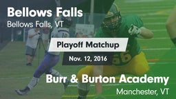 Matchup: Bellows Falls High S vs. Burr & Burton Academy  2016