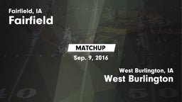 Matchup: Fairfield High vs. West Burlington  2016