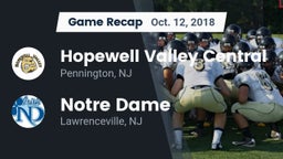 Recap: Hopewell Valley Central  vs. Notre Dame  2018