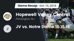 Recap: Hopewell Valley Central  vs. JV vs. Notre Dame 10.15.18 2018
