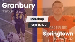 Matchup: Granbury  vs. Springtown  2017