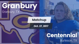 Matchup: Granbury  vs. Centennial  2017