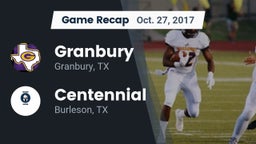 Recap: Granbury  vs. Centennial  2017