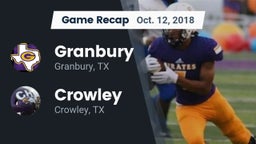 Recap: Granbury  vs. Crowley  2018