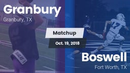 Matchup: Granbury  vs. Boswell   2018