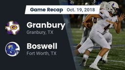 Recap: Granbury  vs. Boswell   2018