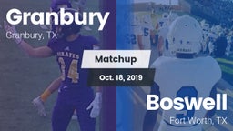 Matchup: Granbury  vs. Boswell   2019