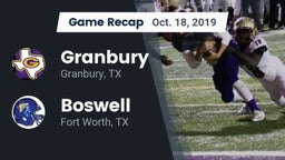 Recap: Granbury  vs. Boswell   2019