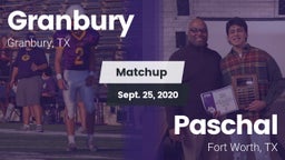Matchup: Granbury  vs. Paschal  2020