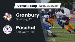 Recap: Granbury  vs. Paschal  2020