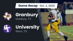Recap: Granbury  vs. University  2020